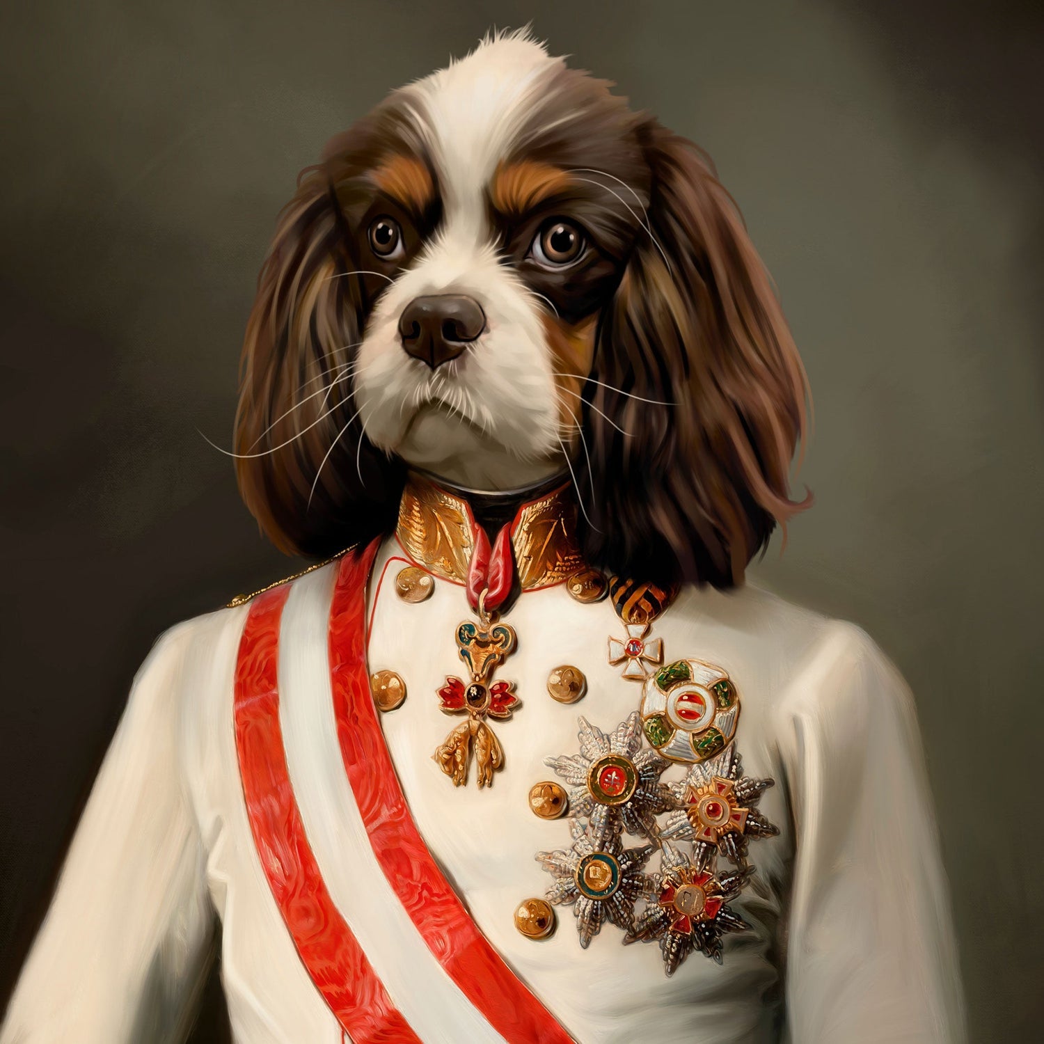 Portrait of a Dog Painted as Royalty