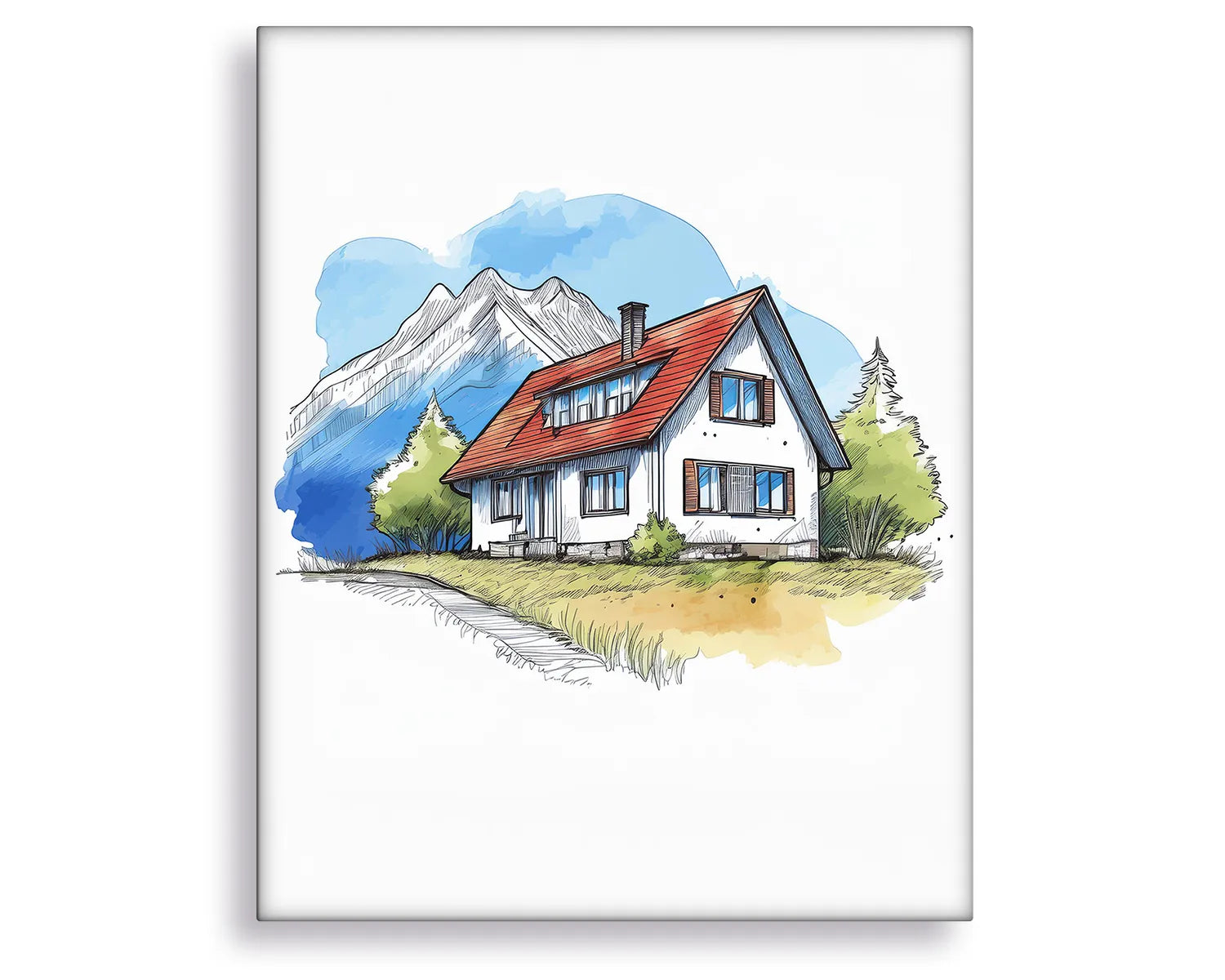 Sacred Spaces - Custom Hand drawn Home Portrait From Photo - Ink & Watercolor House Painting - Housewarming newest Gift - Anniversary Gift