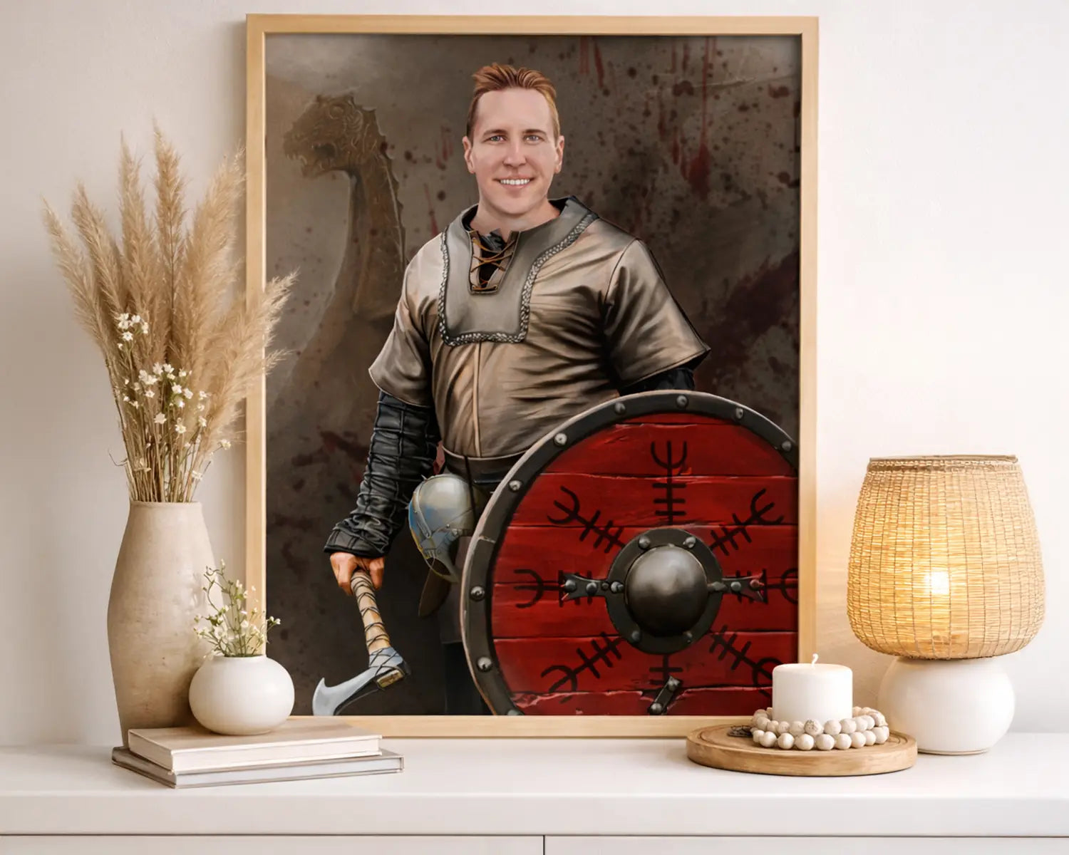 personalized viking portrait drawing
