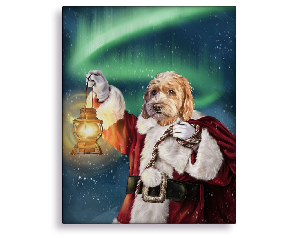 Christmas store dog painting