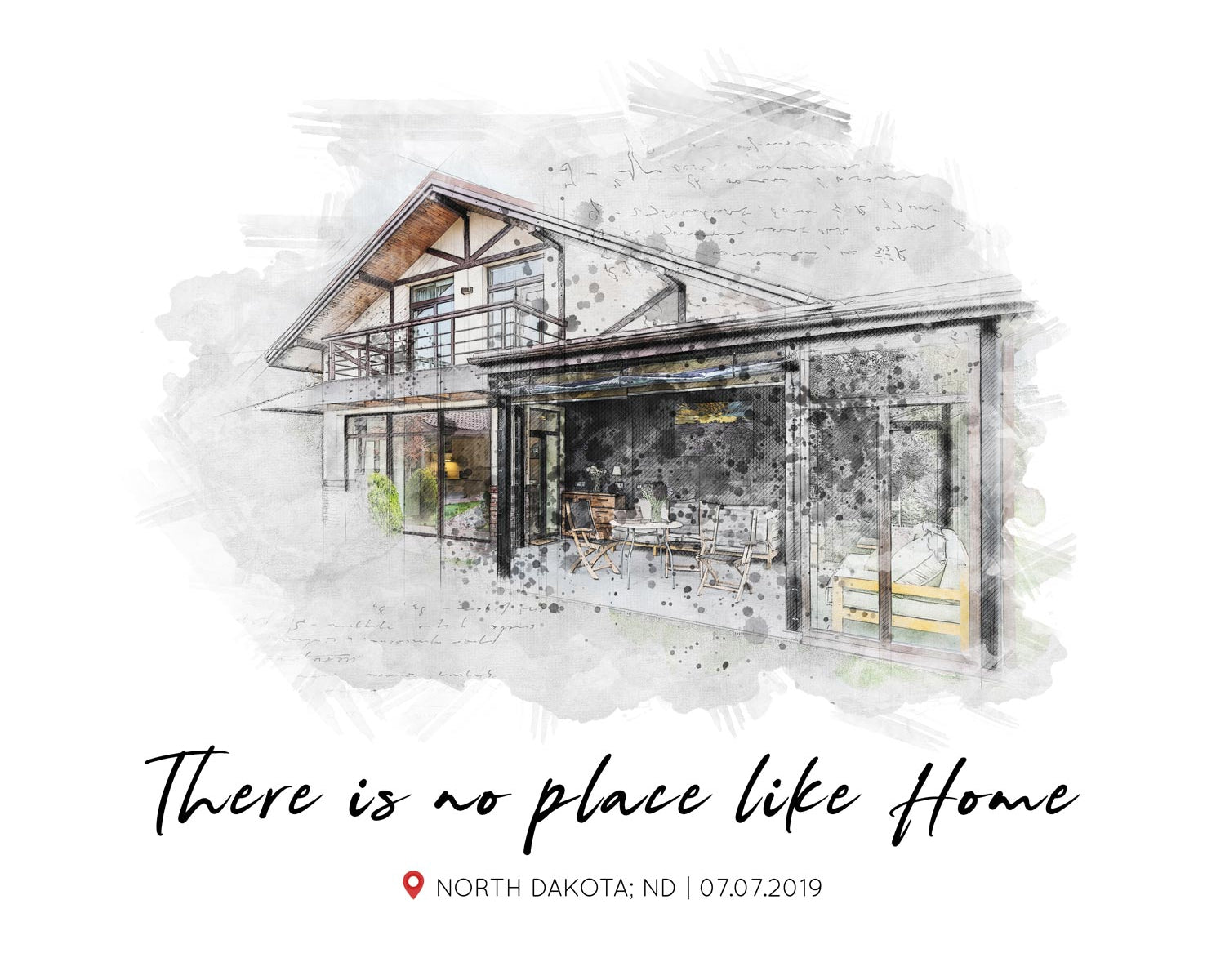 custom house watercolor painting