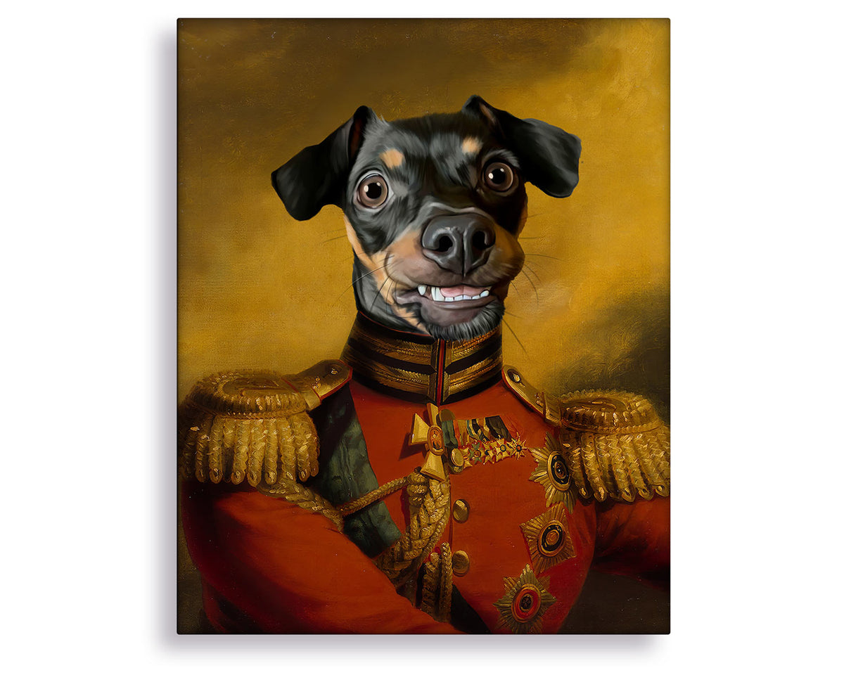The Officer - Dog In Military Uniform Painting