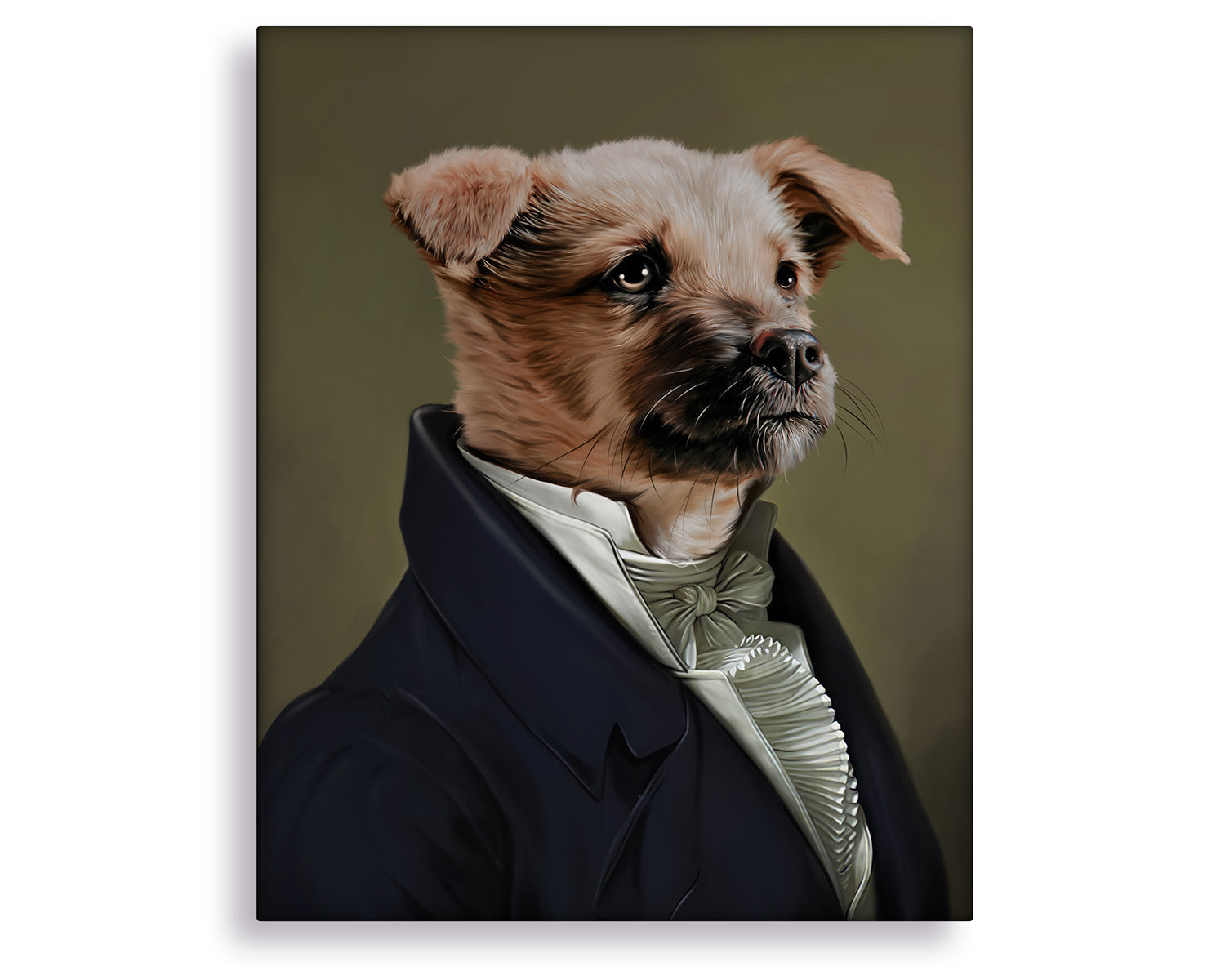 dog in suit painting