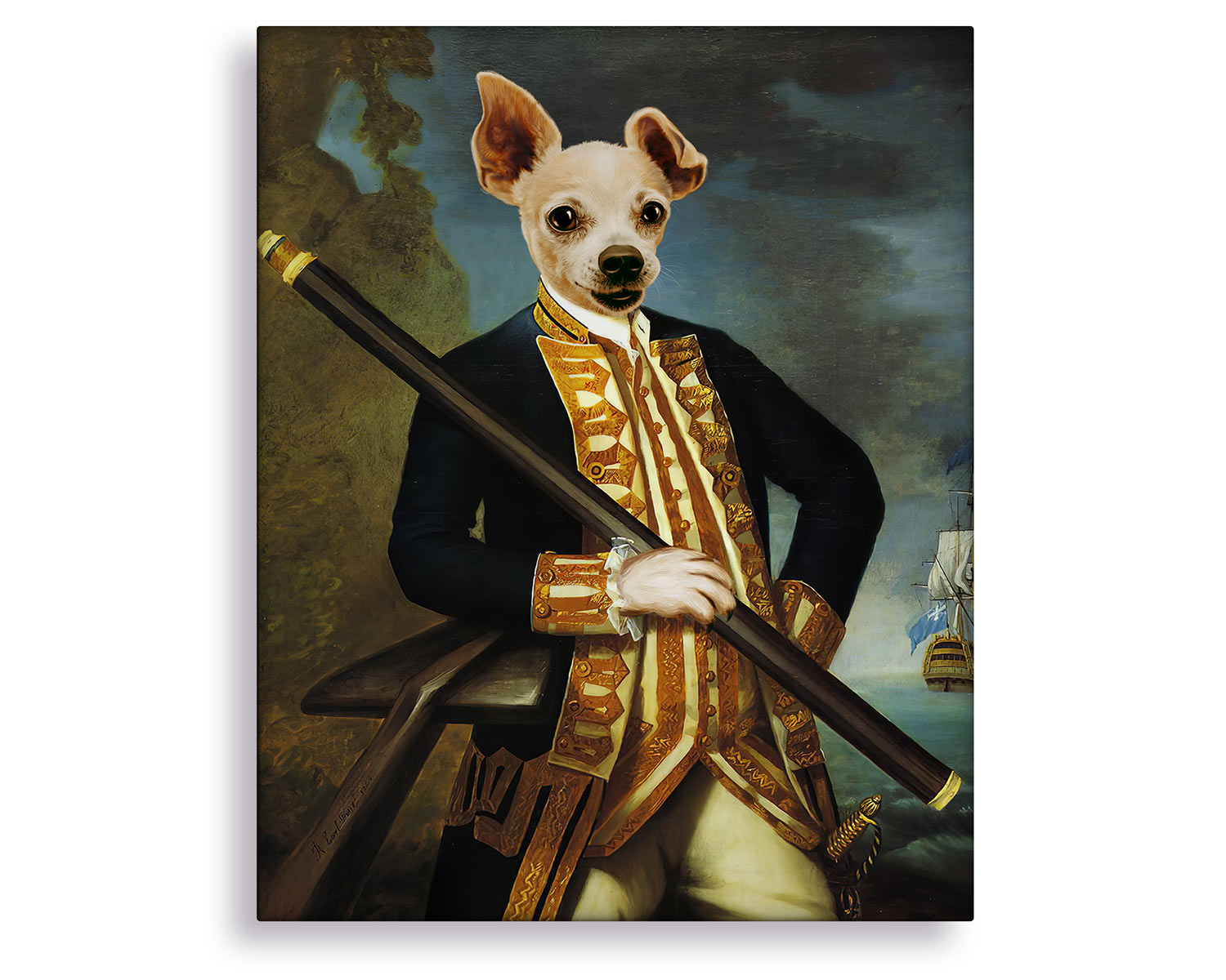 dog sailor portrait