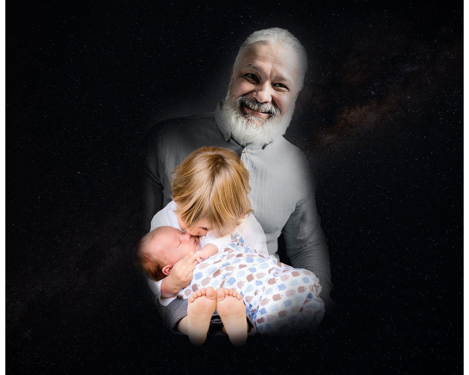 Remembrance personalized gift of a deceased father holding his children