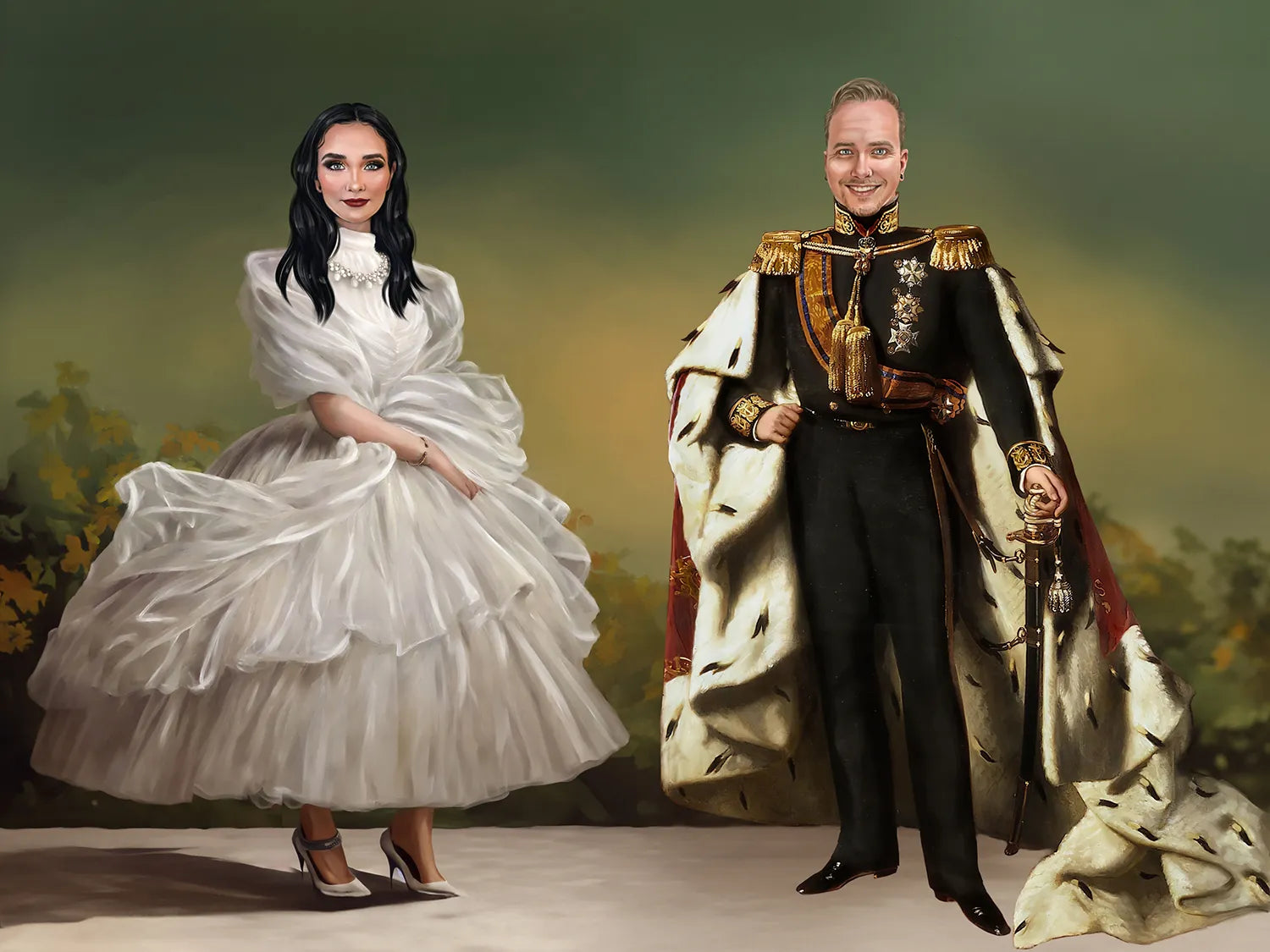 custom renaissance couple painting