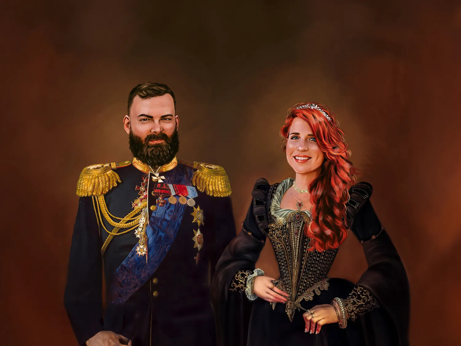 Custom Renaissance couple portraits